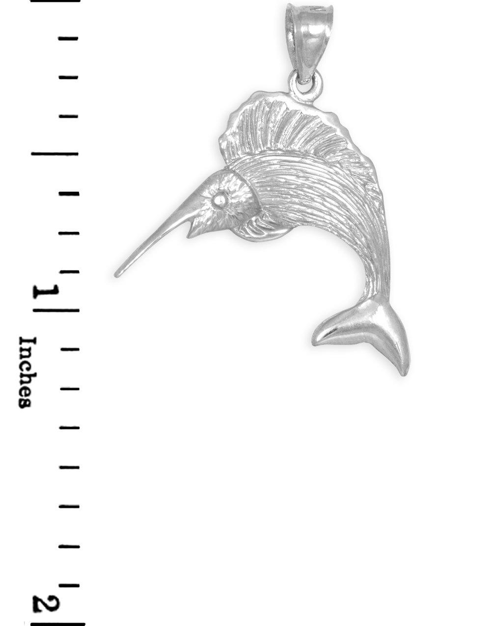 925 Sterling Silver Textured Sailfish Charm Pendant Necklace for Women - Handmade Ocean Theme Jewelry Gift for Beach Lovers, Surfers & Marine Enthusiasts | Perfect for Vacation, Summer Outfits & Nautical Fashion