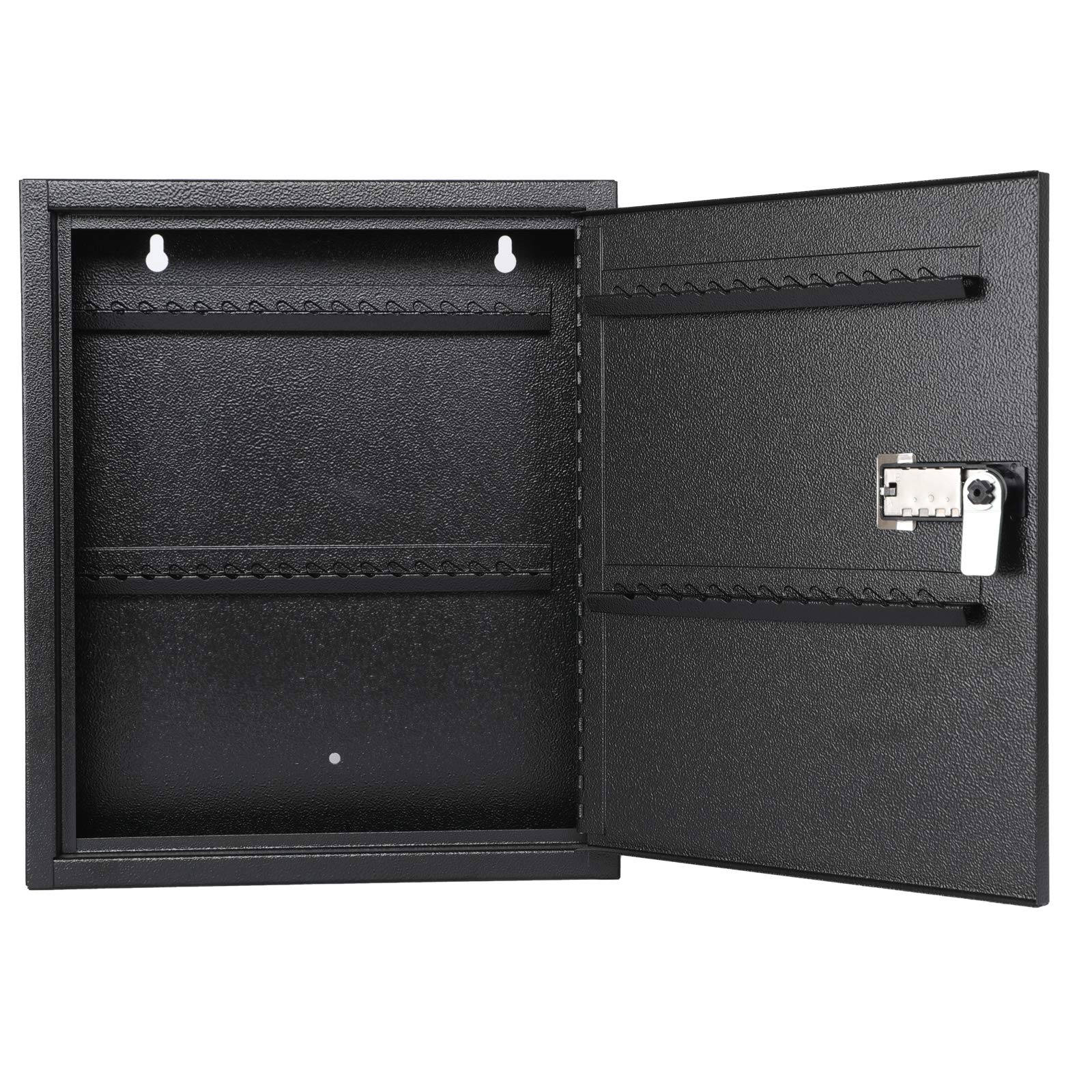 KYODOLED 60-Key Storage Lock Box with Digital Code - Wall Mount Combination Safe Box with Key Hooks & Labels (Black) - Perfect for Home, Office & Hotel Key Organization