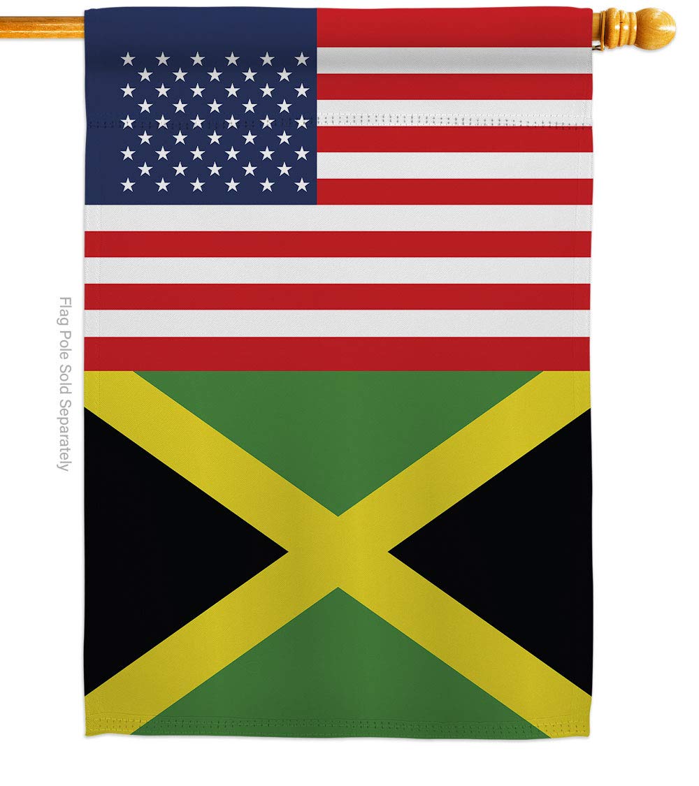 Americana Home & Garden Jamaica-US Friendship House Flag - Double-Sided Outdoor Decorative Banner for Yard, Garden & Patio - Made in USA - Perfect for International Country Pride & Regional Decor