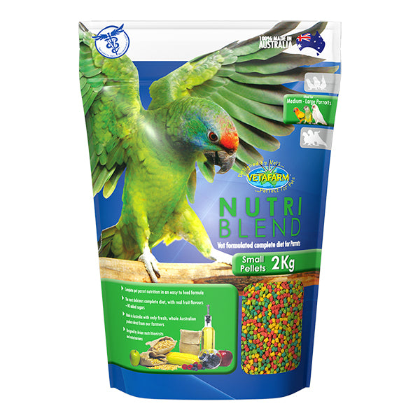 Vetafarm Nutriblend Small Pellets - Premium Bird Food for Parrots & Cockatiels - Perfect for Daily Feeding & Nutritional Support