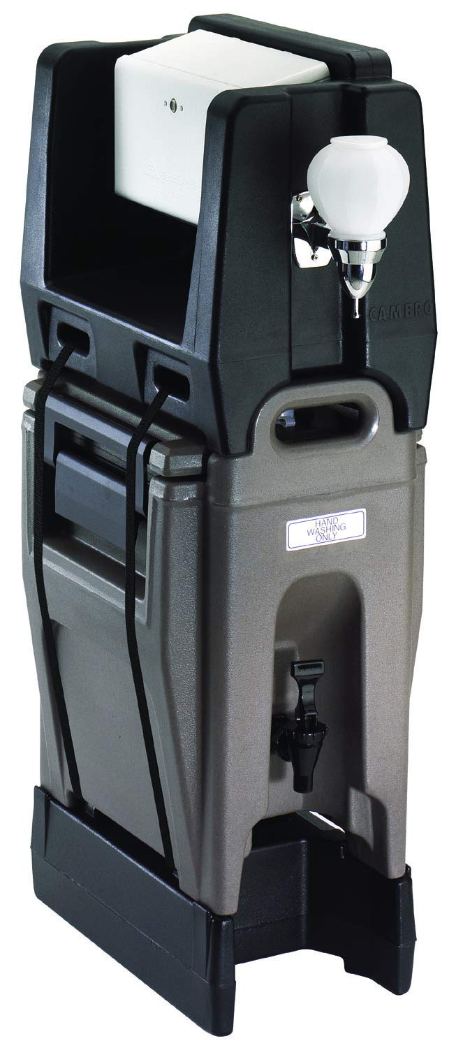 Cambro HWATD-110 Commercial Handwashing Station with Multi-Fold Paper Towel Dispenser - Heavy Duty Black for Restaurants, Kitchens & Food Service Areas