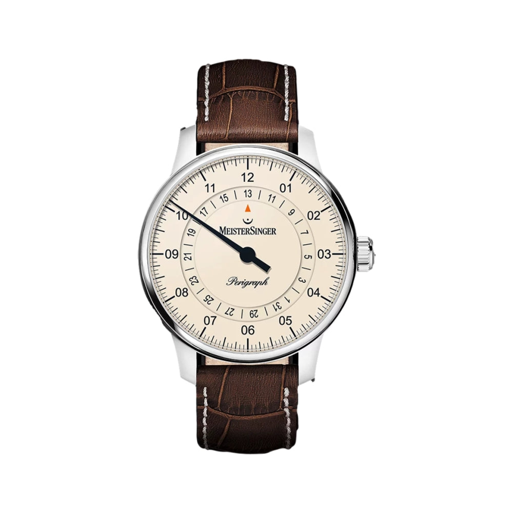 Perigraph Ivory Dial Watch - 38mm Stainless Steel Case, Waterproof & Elegant Design for Men & Women | Perfect for Business, Casual & Formal Occasions