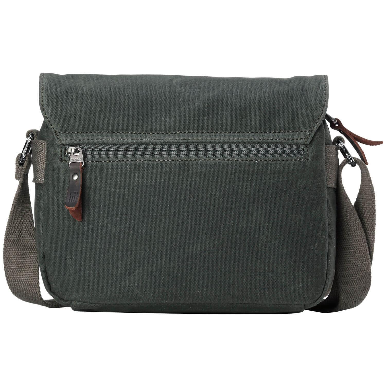 Troop London Heritage Canvas & Leather Crossbody Bag - Small Travel Bag for Women & Men, Perfect for Daily Commute, Weekend Trips & Casual Outings