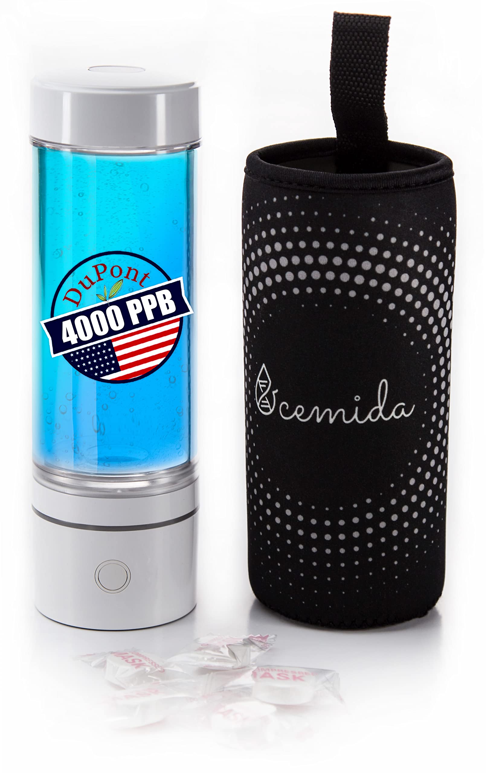 Premium Hydrogen Water Bottle Generator - 4000 PPB Dupont PEM Technology for Enhanced Hydration & Antioxidant Benefits | Portable Hydrogen Infuser for Travel, Gym & Daily Wellness
