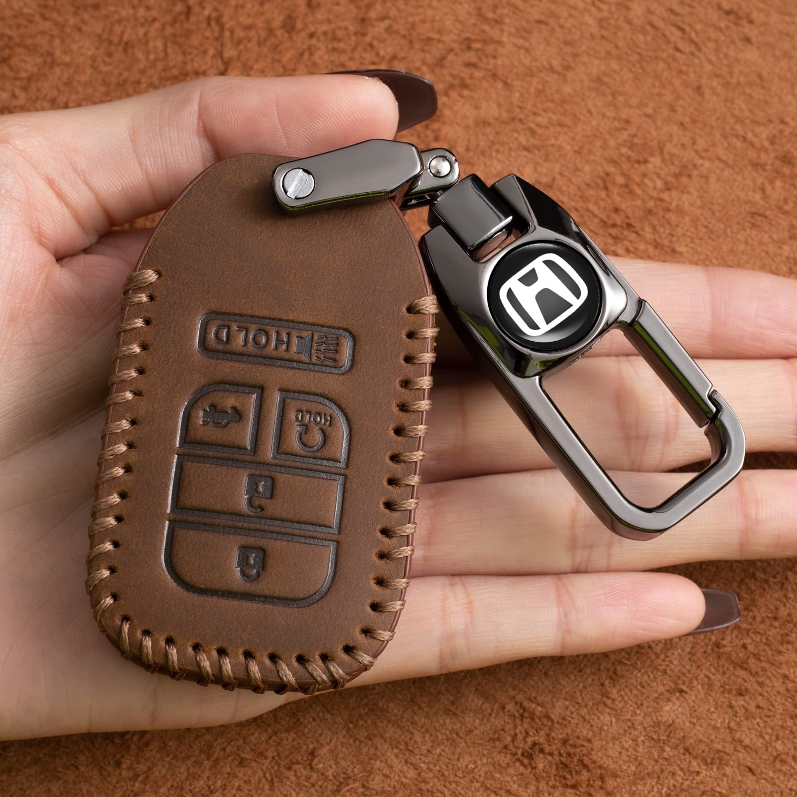 Premium Car Key Fob Cover Replacement for Honda Accord Civic Fit Pilot Odyssey CRV Clarity CRZ HRV Ridgeline EX EX-L - Durable Protector Key Holder with Keychain - Smart Key Accessory for Car Protection & Convenience - Perfect for Daily Use, Travel, and Key Organization