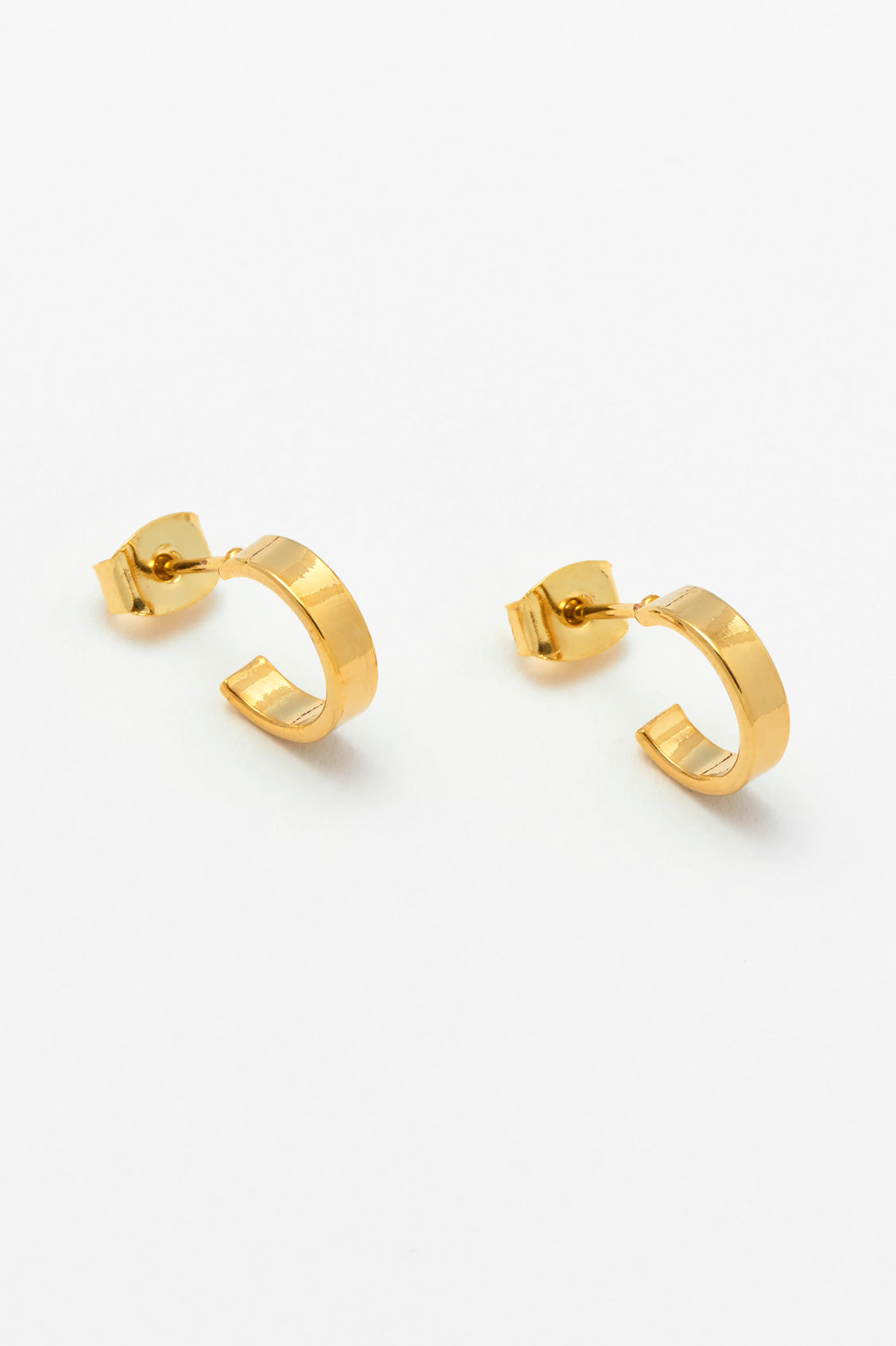 Minimalist Flat Hoop Earrings for Women - 14K Gold Plated Small Circle Earrings - Simple Dainty Everyday Jewelry - Perfect for Office, Date Night & Casual Wear