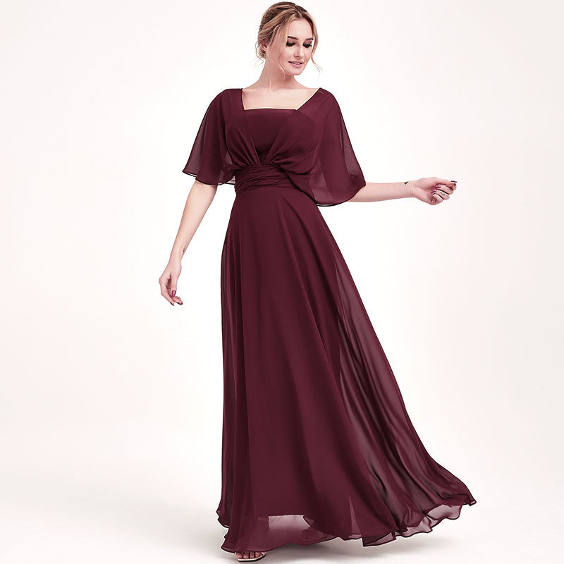 Elegant Dusk Convertible Chiffon Bridesmaid Dress - Wrap Style Floor Length Gown for Weddings, Prom & Formal Events