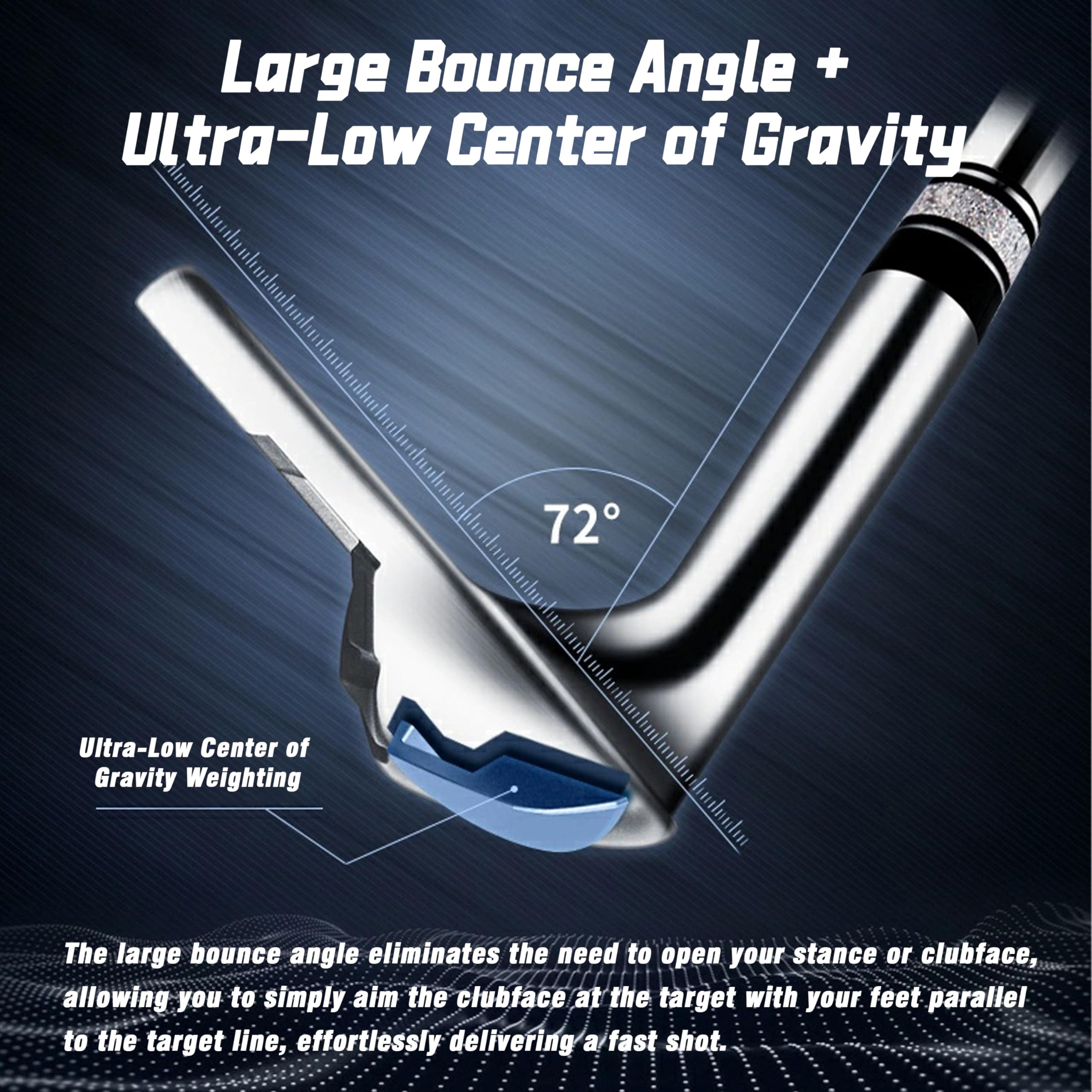 PGM Wedge - 72 Degree Premium Sand & Lob Wedge for Men & Women - CNC Textured Face - Bunker Escape & Short Game Golf Club - Perfect for Greenside Shots, Bunker Play & Saving Strokes