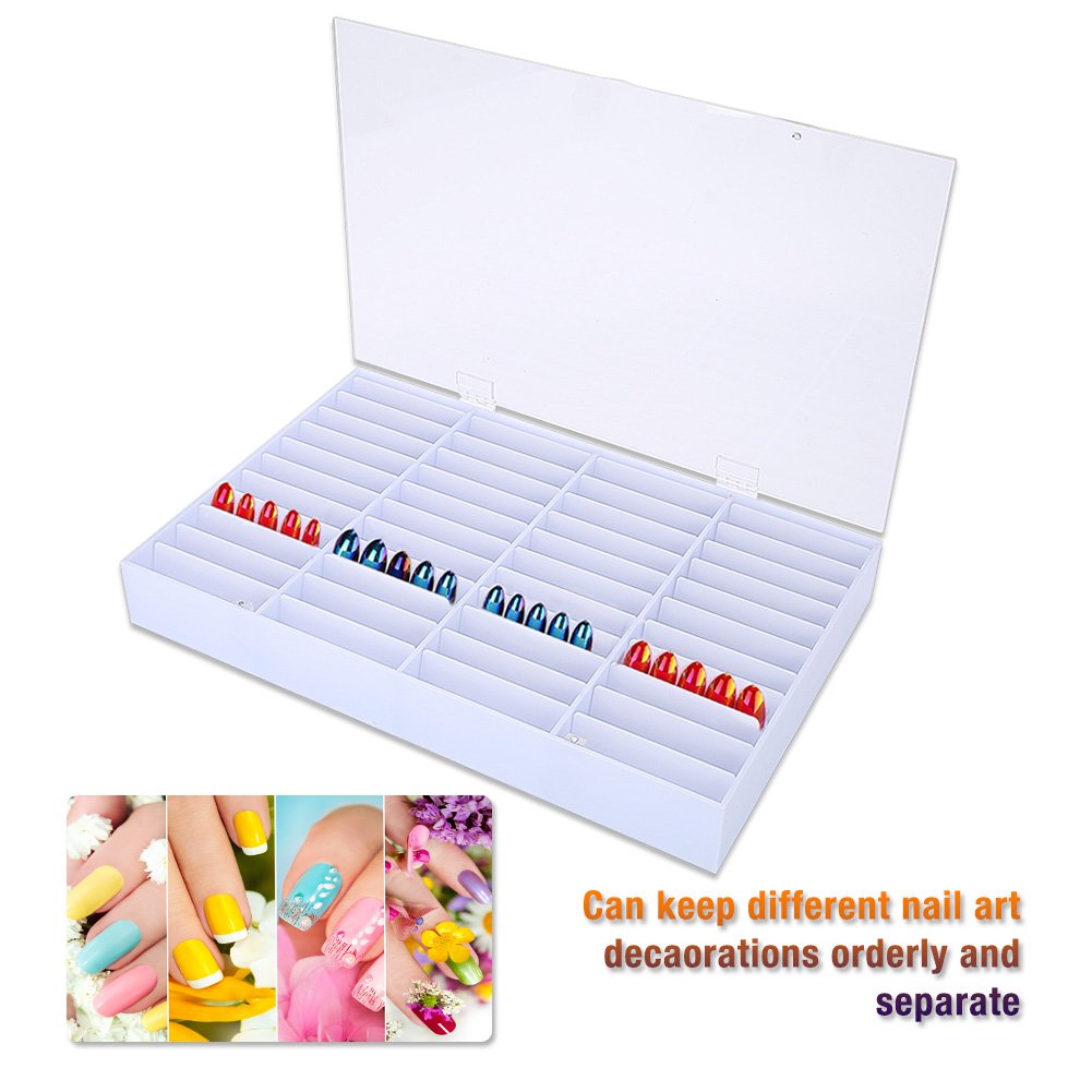 Clear Empty Nail Tips Storage Box - Organizer for Nail Art Decorations & Fake Nail Display Case | Perfect for Salon, Home Manicure & Nail Art Business