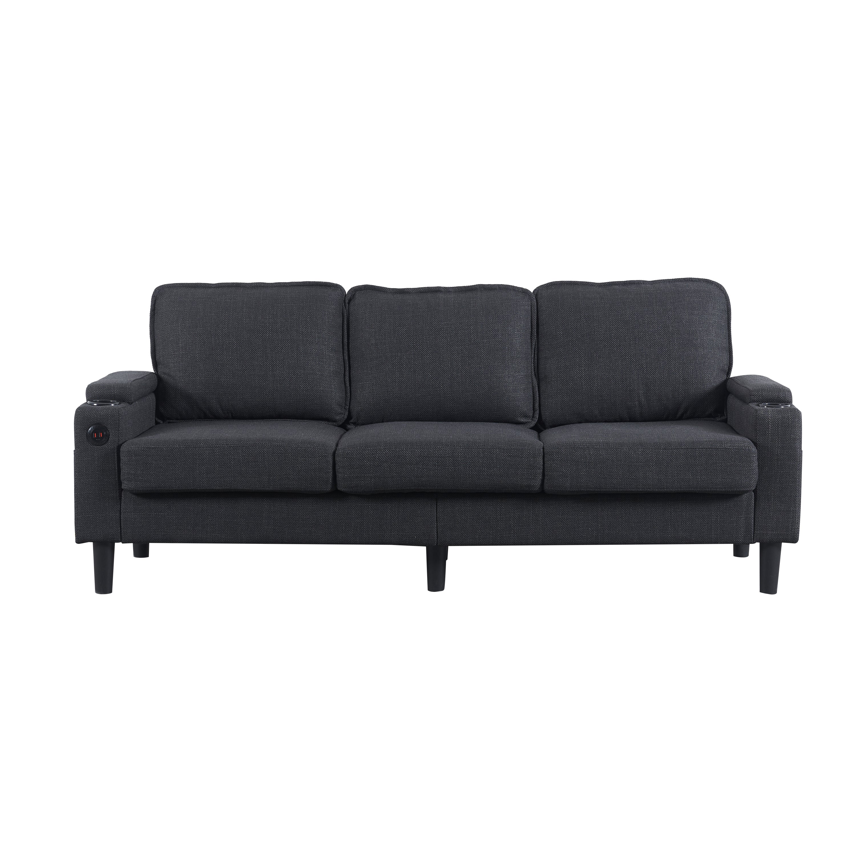 Dark Grey Knock Down 3-Seat L-Shaped Sectional Sofa with Storage Ottoman - Upholstered Couch for Living Room, Apartment, Bedroom & Compact Spaces - Perfect for Small Homes, Studio Apartments and Cozy Lounging