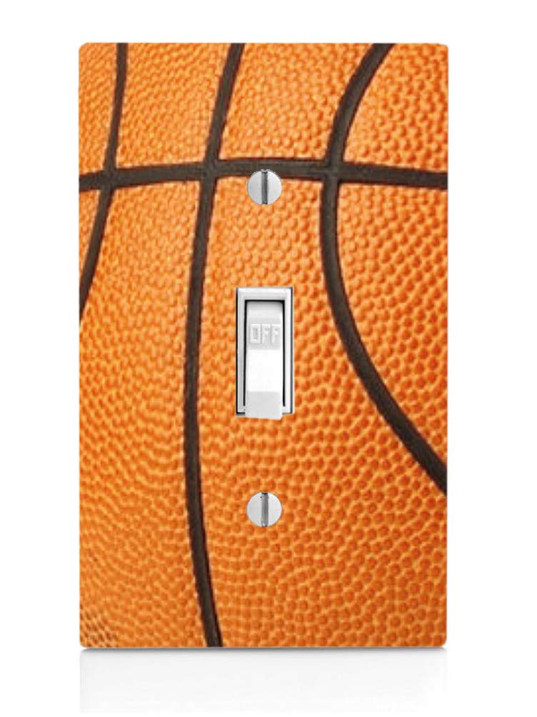 Basketball-Themed Light Switch Cover - Decorative Sports Wall Plate for Bedroom, Game Room, and Kids' Room - Perfect for Basketball Fans and Sports Decor