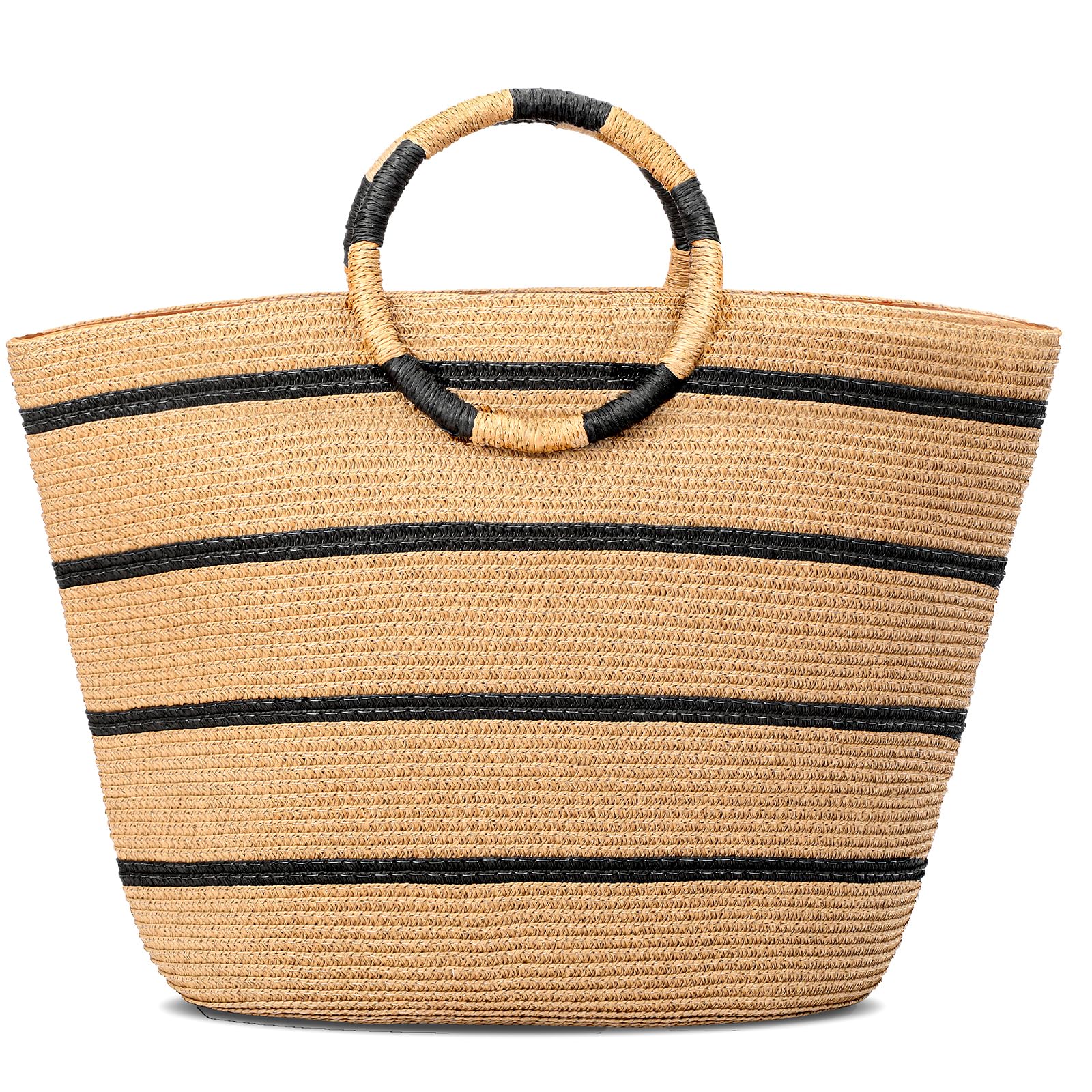 Women's Large Woven Straw Tote Beach Bag - Summer Vacation Holiday Essential for Pool, Travel & Shopping | Eco-Friendly & Stylish Carryall for Sunbathing, Picnics & Beach Outings