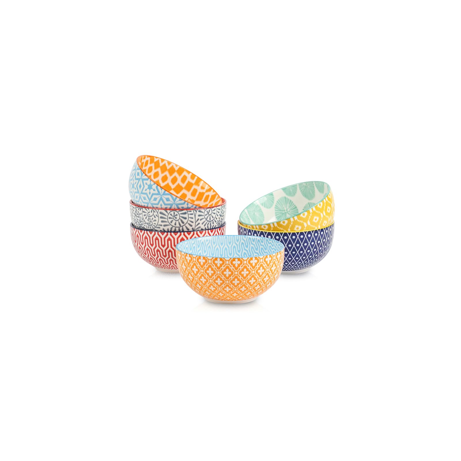 Selamica 12 OZ Ceramic Dessert Bowls Set of 6 - 4.7 Inch Small Bowls for Ice Cream, Snack, Side Dishes - Microwave & Dishwasher Safe - Perfect for Parties, Family Gatherings & Daily Dessert Serving