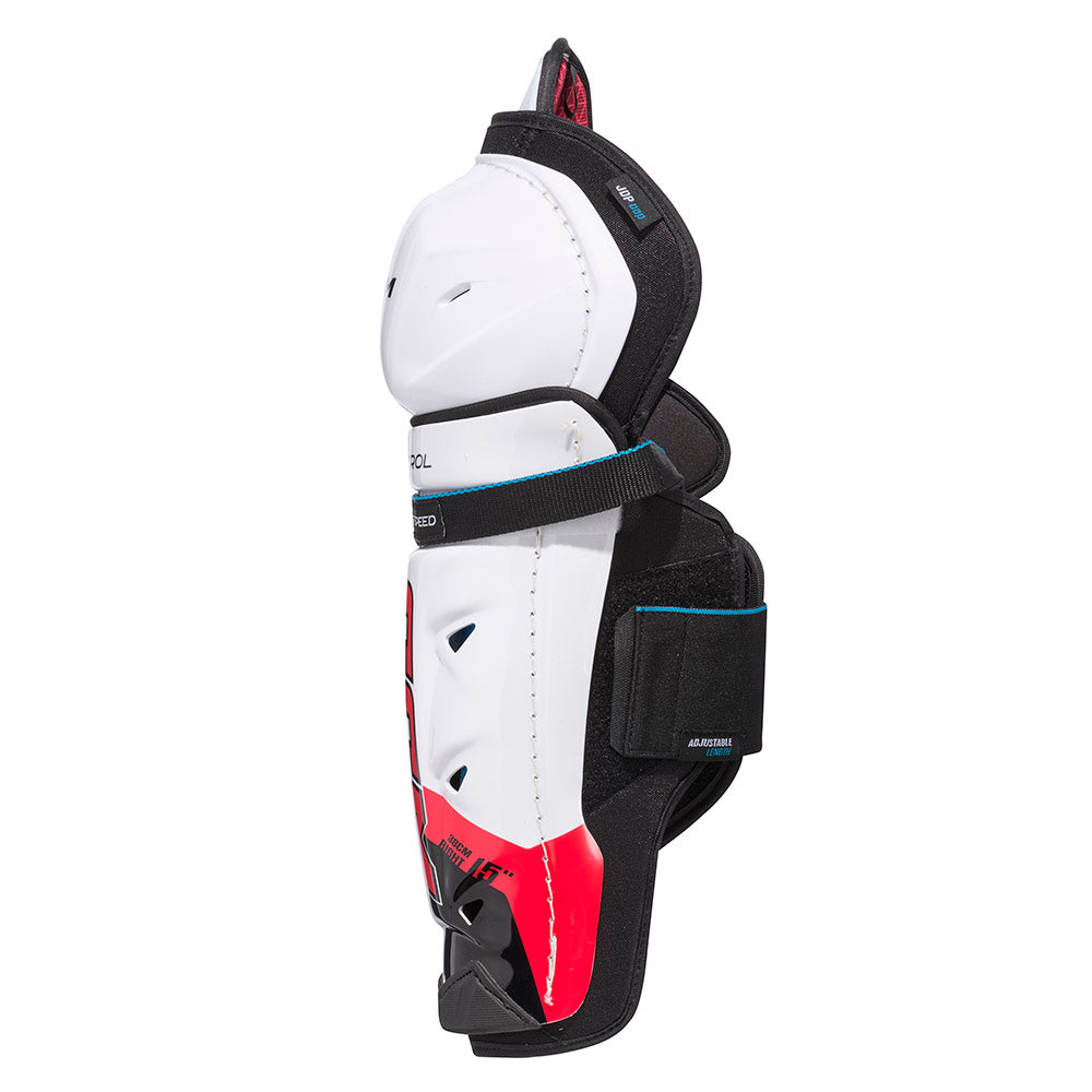 CCM Jetspeed Control 2023 Junior Ice Hockey Shin Guards - Youth Protective Gear for Hockey Players - Perfect for Practice & Games