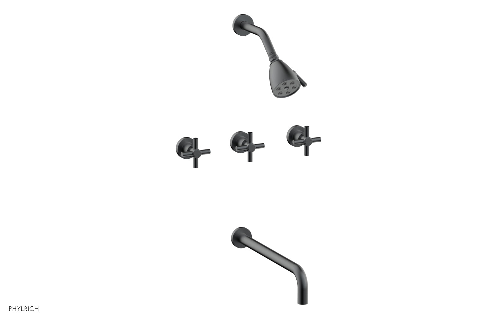 BASIC Three Handle Tub and Shower Faucet Set with 14