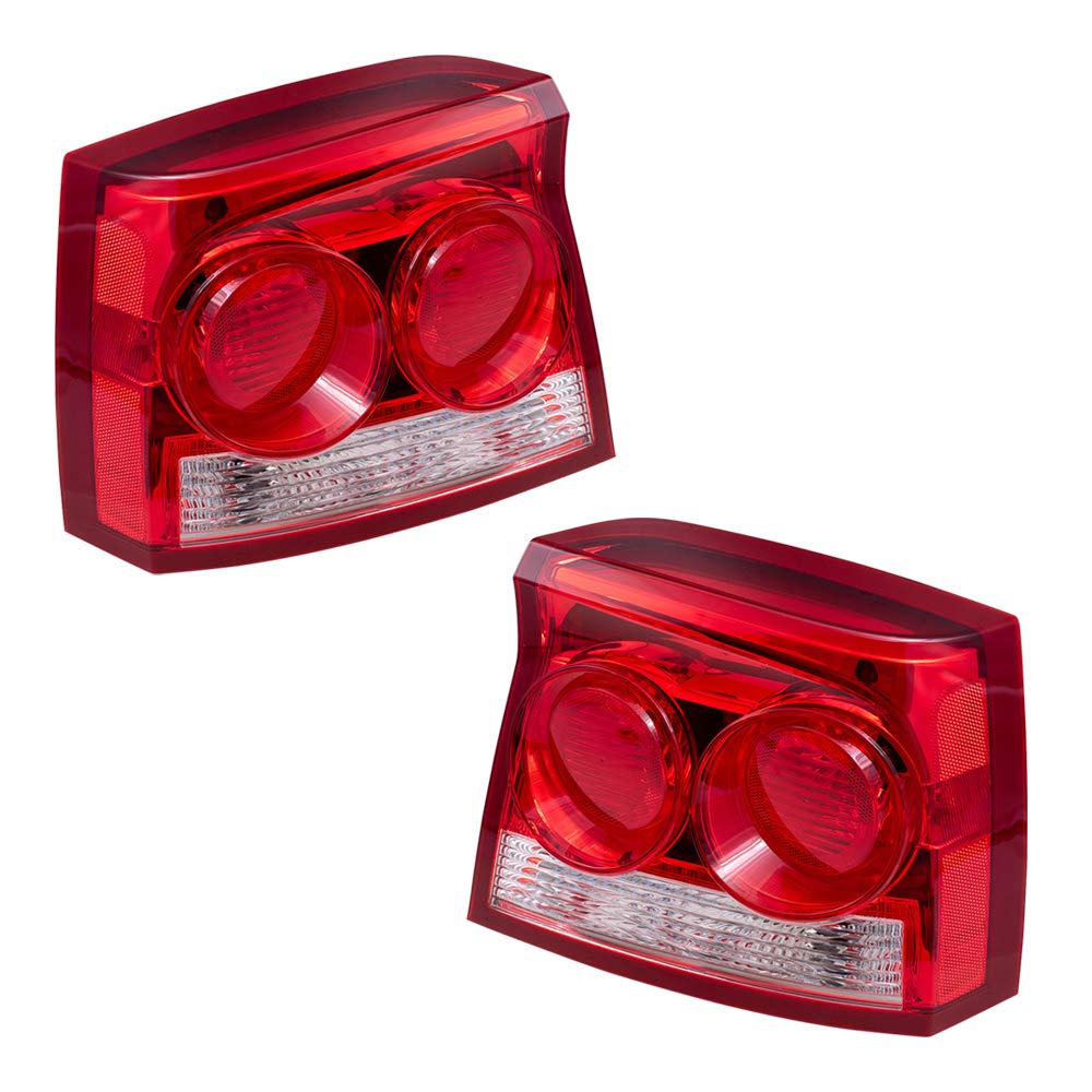 Brock Replacement Tail Light Set for 2009-2010 Dodge Charger - Driver & Passenger Side (4806449AD & 4806448AD) - Perfect for Night Driving & Vehicle Safety Upgrades