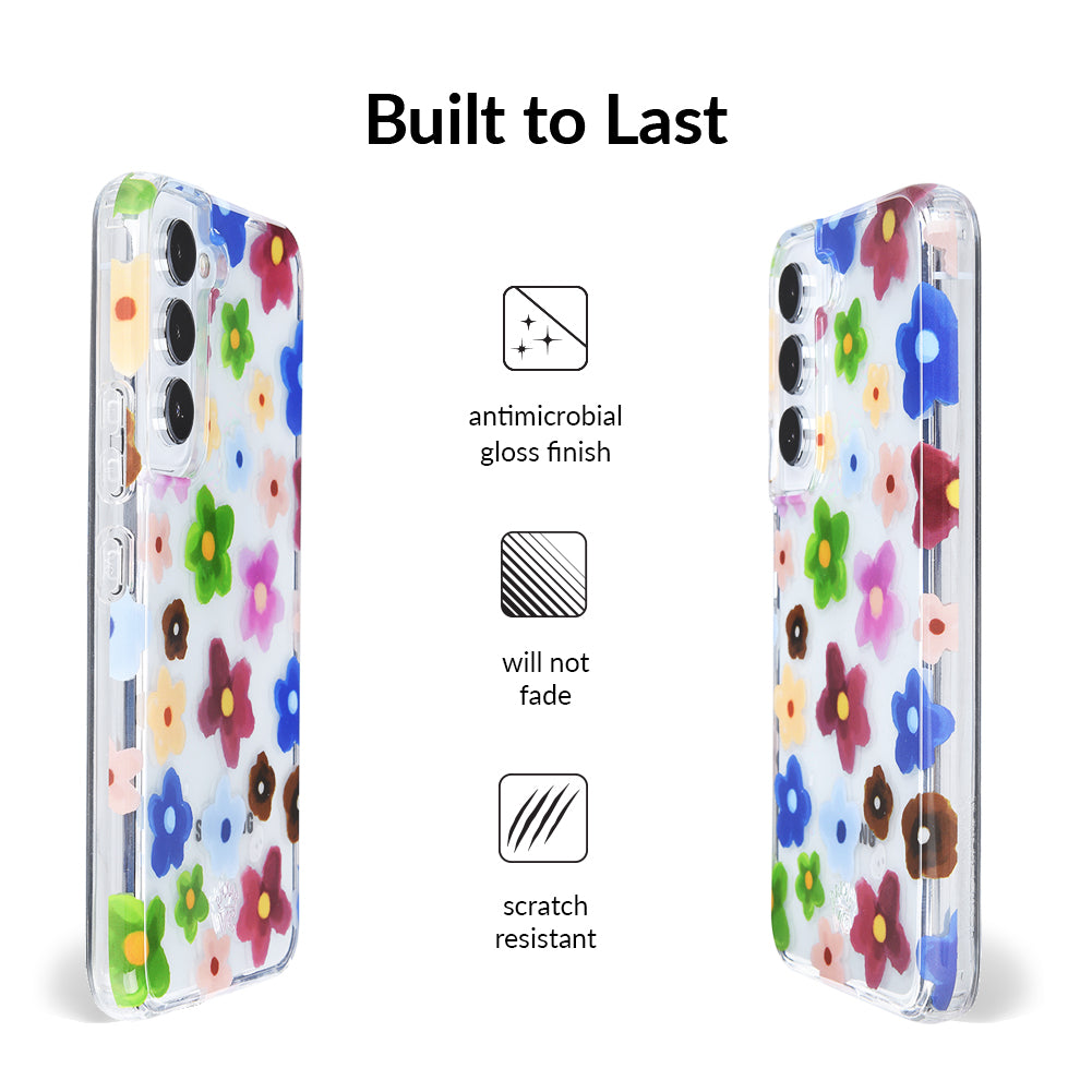Flower Power Samsung Galaxy Phone Case - Protective Cover for Samsung Galaxy S21/S20/S10 - Stylish Floral Design for Women & Girls - Perfect for Everyday Use, Work & Travel