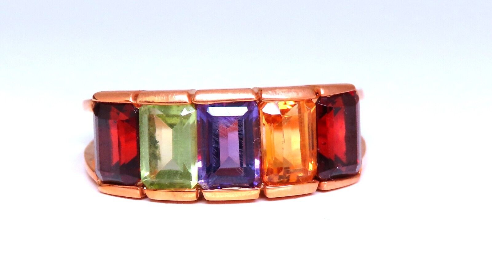 Natural Amethyst Topaz Peridot Garnet Citrine Mother's Ring - 14K Gold Birthstone Jewelry for Women - Perfect Gift for Mom, Birthday, Anniversary & Special Occasions