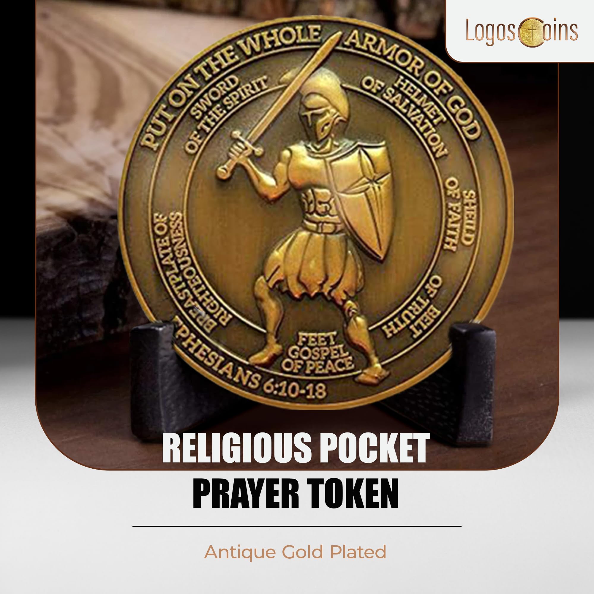 10pc Armor of God Challenge Coin Set - 1.75