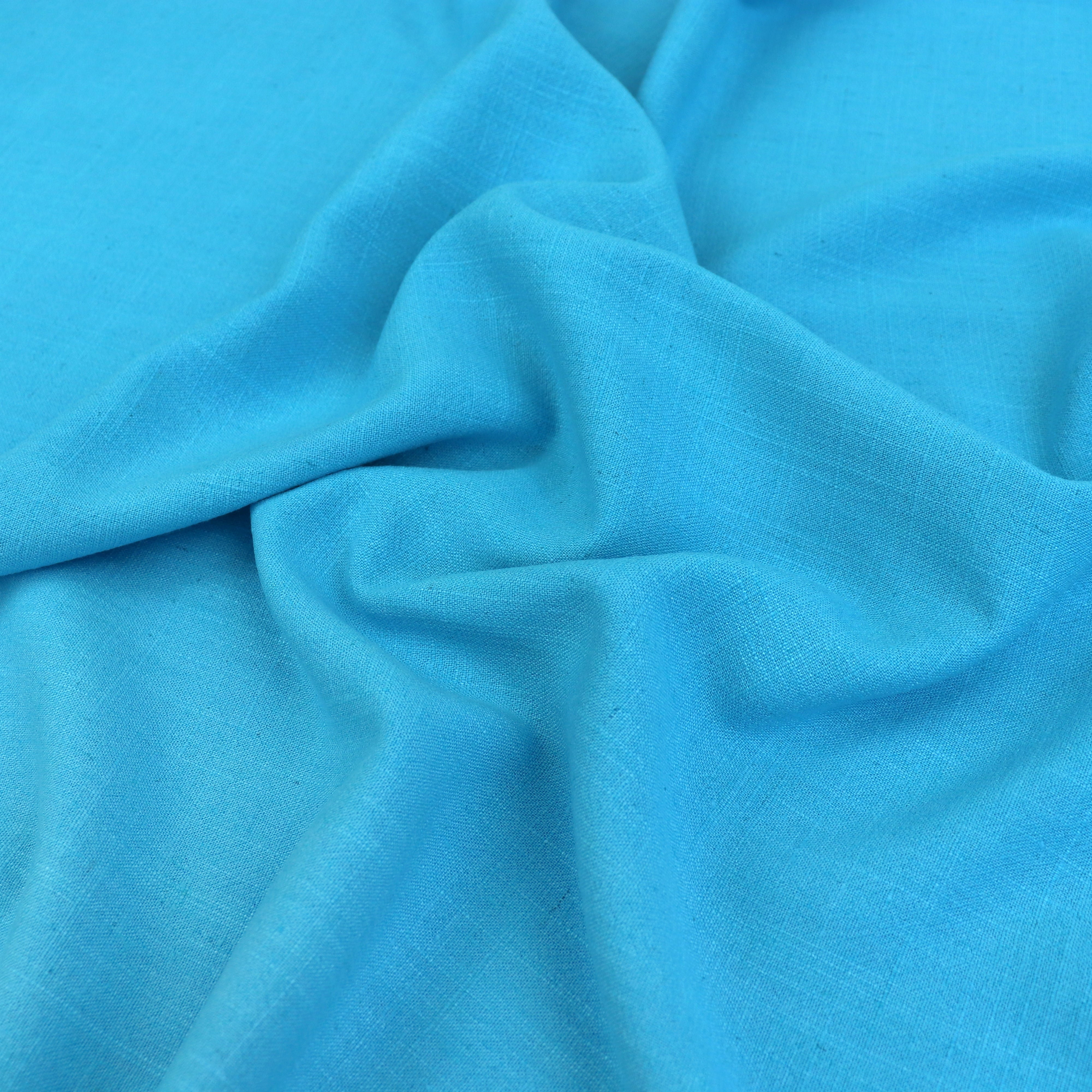 Premium Viscose Linen Blend Sky Blue Dress - Perfect for Summer Outfits, Beach Vacations & Casual Wear