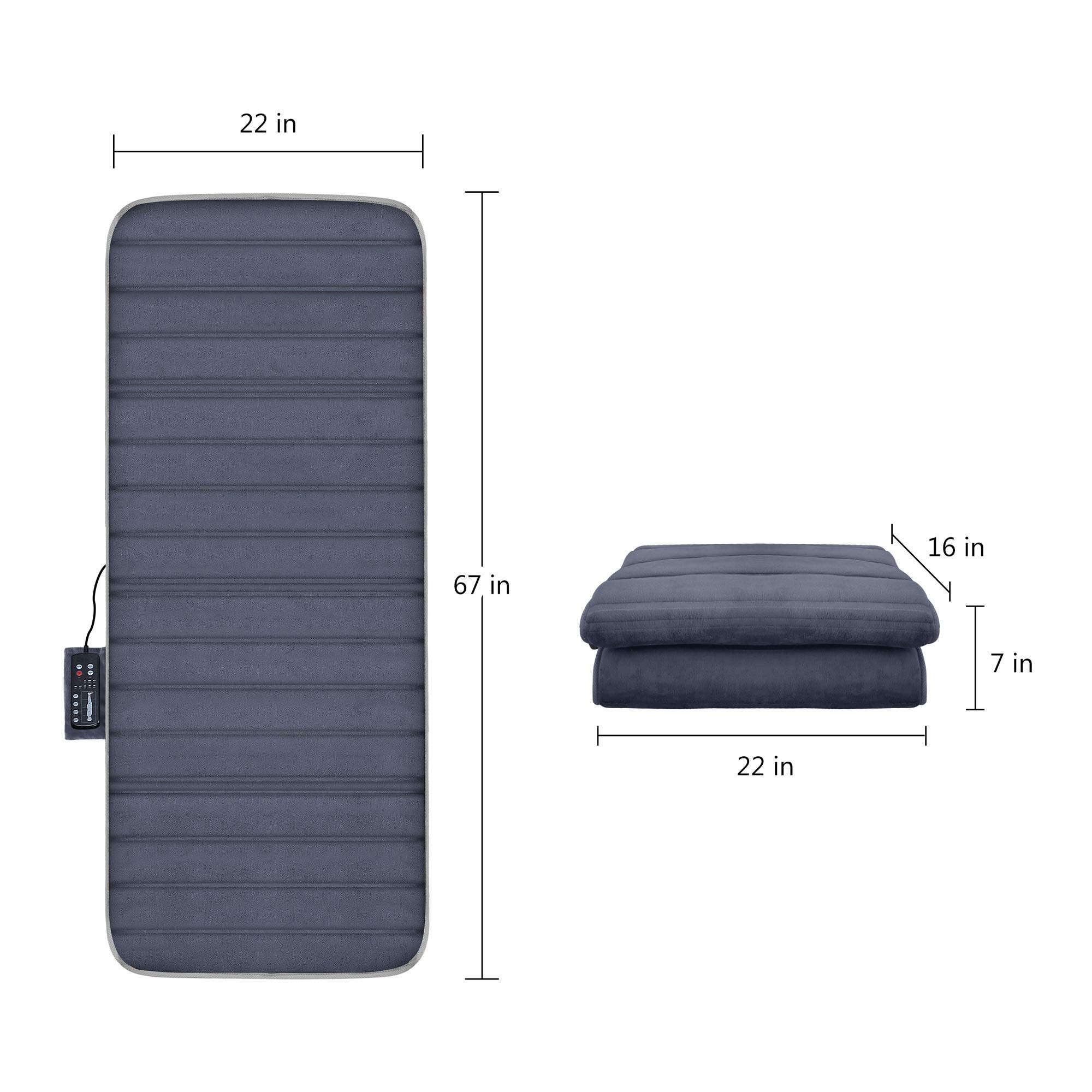 COMFIER Full Body Massage Mat with Heat - 10 Vibration Motors & 2 Heating Pads - Auto Shut Off - Heated Massage Pad for Back Pain Relief - Perfect for Home, Office & Relaxation Therapy