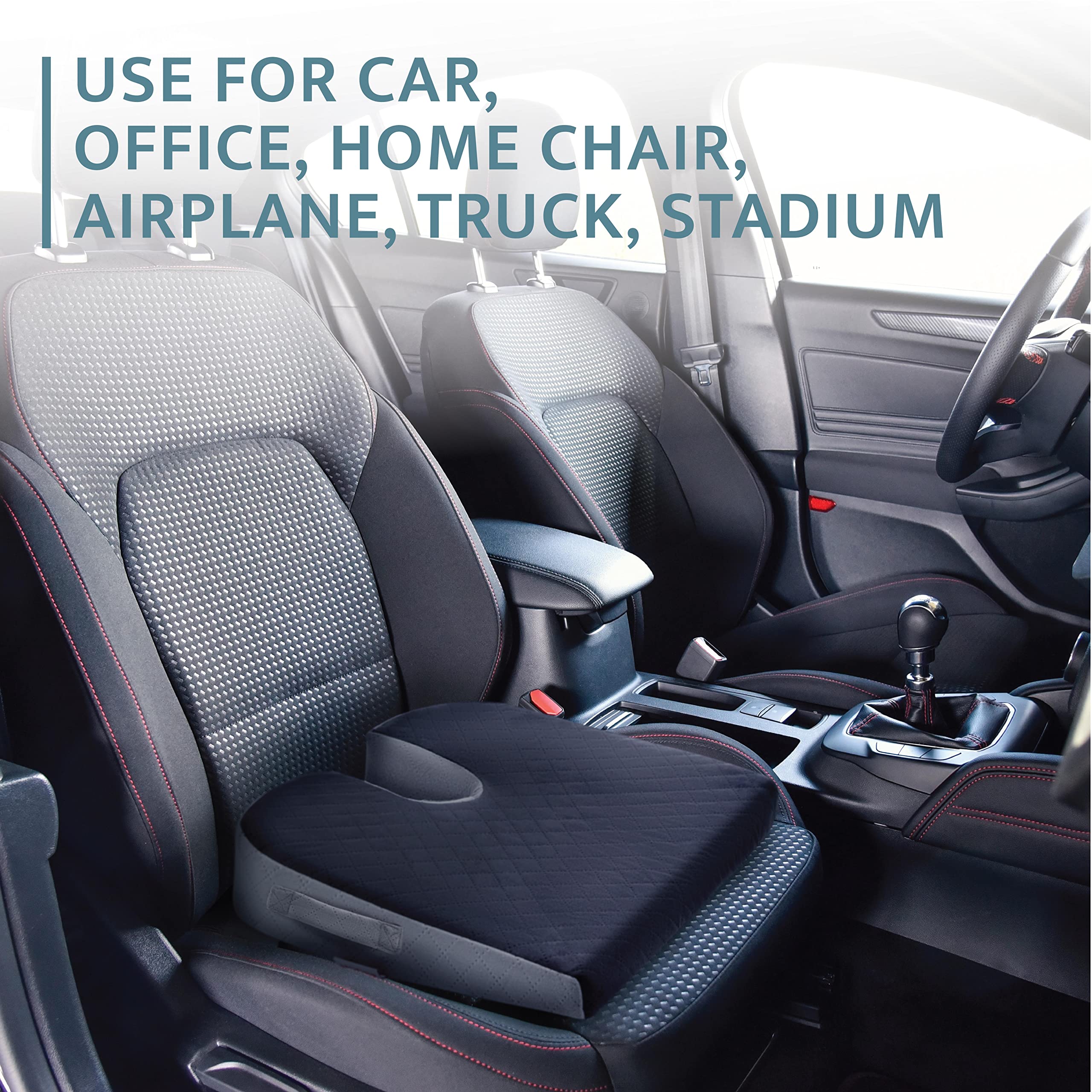 Kölbs Premium Car Seat Cushion for Truck Drivers - Orthopedic Wedge Cushion with Coccyx Cutout for Tailbone Pain Relief - Stylish Jacquard Cover - Perfect for Long Drives, Office Chairs & Back Pain Relief