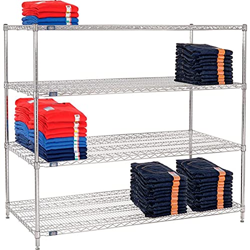 Adjustable 4-Tier Chrome Wire Shelving Unit - 30