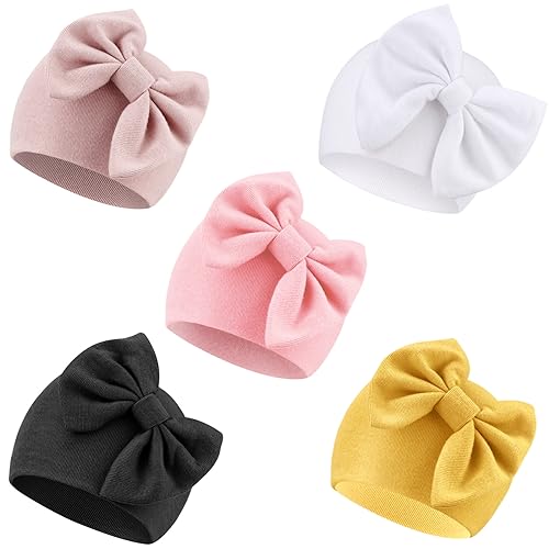 5 Pack Bow Hats/0-6 Months U