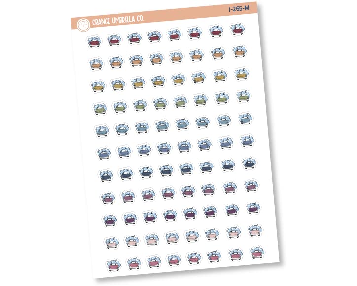 Premium Car Wash Icon Planner Stickers - Colorful Vinyl Labels for Car Detailing & Auto Care (I-265-M) - Perfect for Vehicle Maintenance Logs, Detailing Checklists & Service Tracking