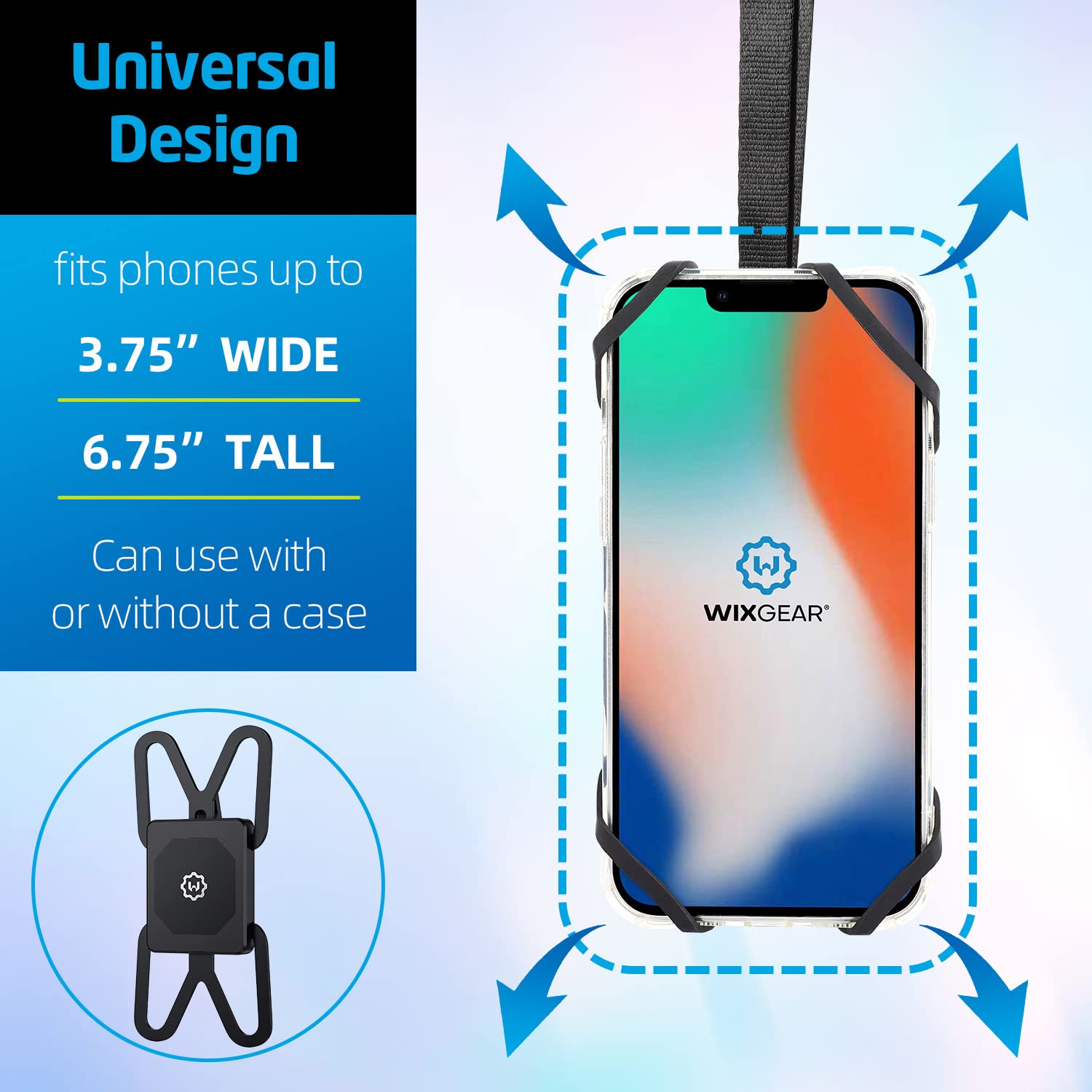 WixGear Magnetic Phone Lanyard Holder - Adjustable Silicone Neck Strap with Strong Magnetic Grip for iPhone 15/14/13, Samsung Galaxy S23/S22, Pixel 7/6 - Hands-Free Convenience for Running, Travel, Work & Outdoor Activities