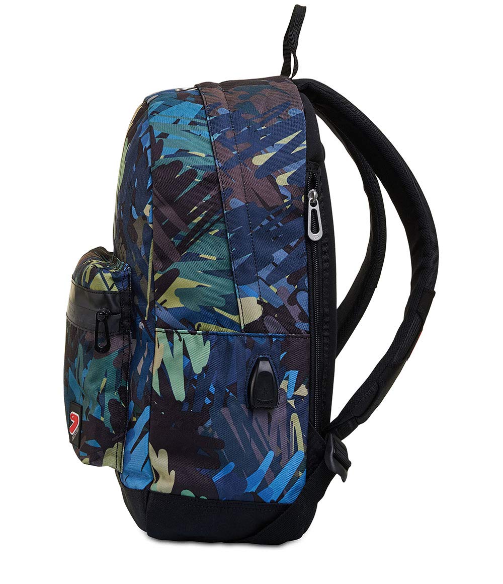 Seven PRO School Backpack - USB Charging Port, Laptop Pocket - for Boys & Teens Travel