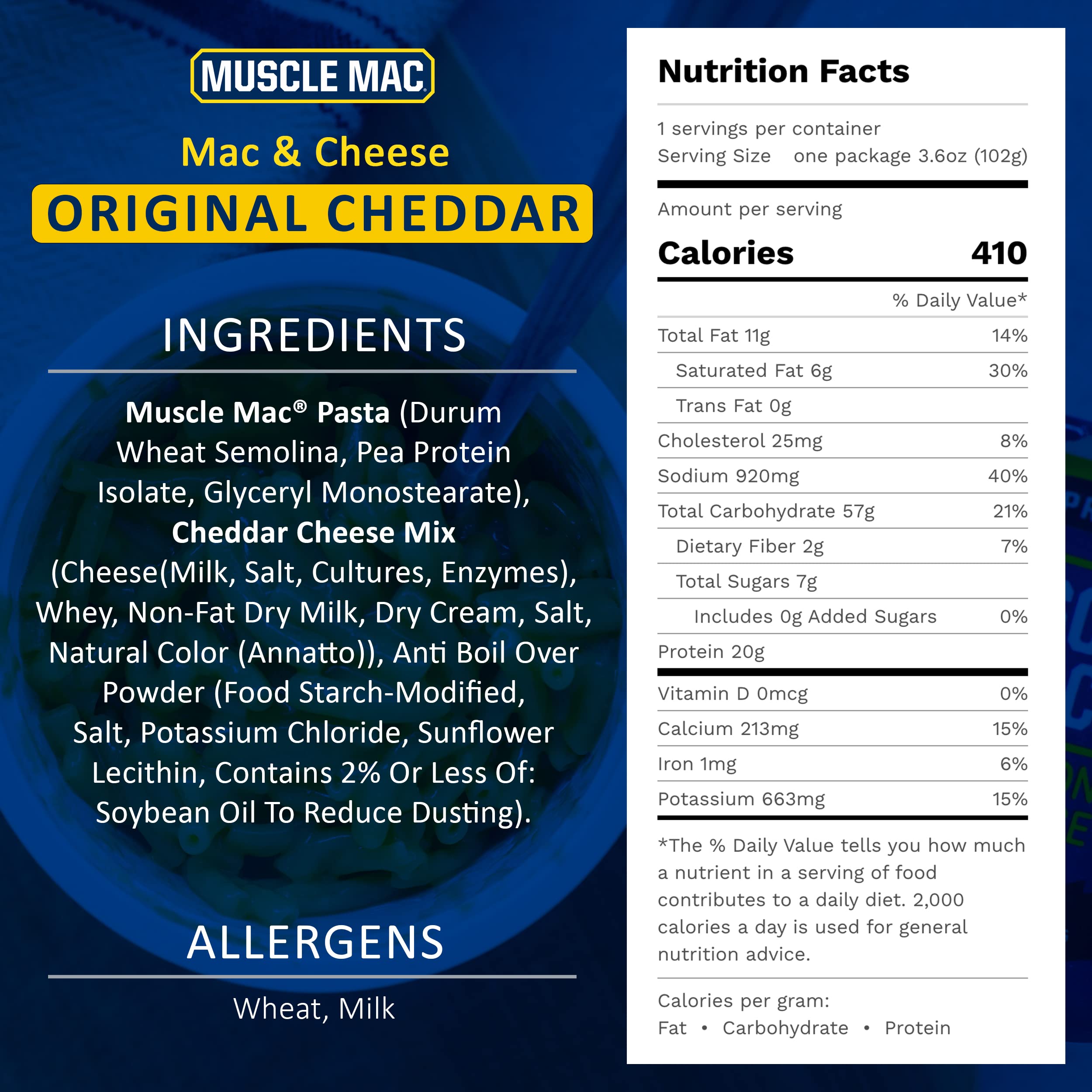 Muscle Mac High-Protein Mac and Cheese Dinner with Real Cheese - 20g Protein per Cup, Microwaveable, 3.6 oz (Pack of 12) | Quick Meal for Bodybuilders, Athletes & Busy Professionals