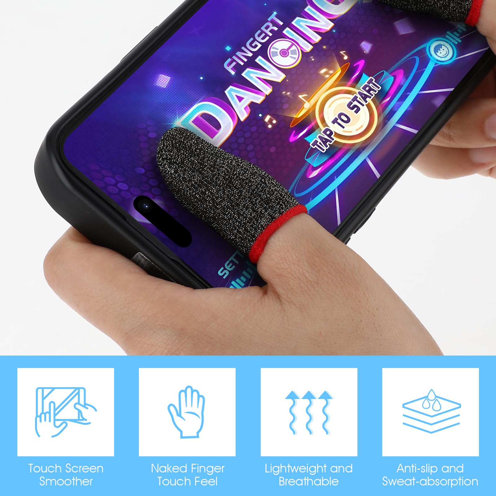 40Pcs Finger Sleeves for Mobile Gaming - Anti-Sweat Thumb Gloves for Men & Women - Improve Touchscreen Control for PUBG, Fortnite & COD - Perfect for Esports & Long Gaming Sessions
