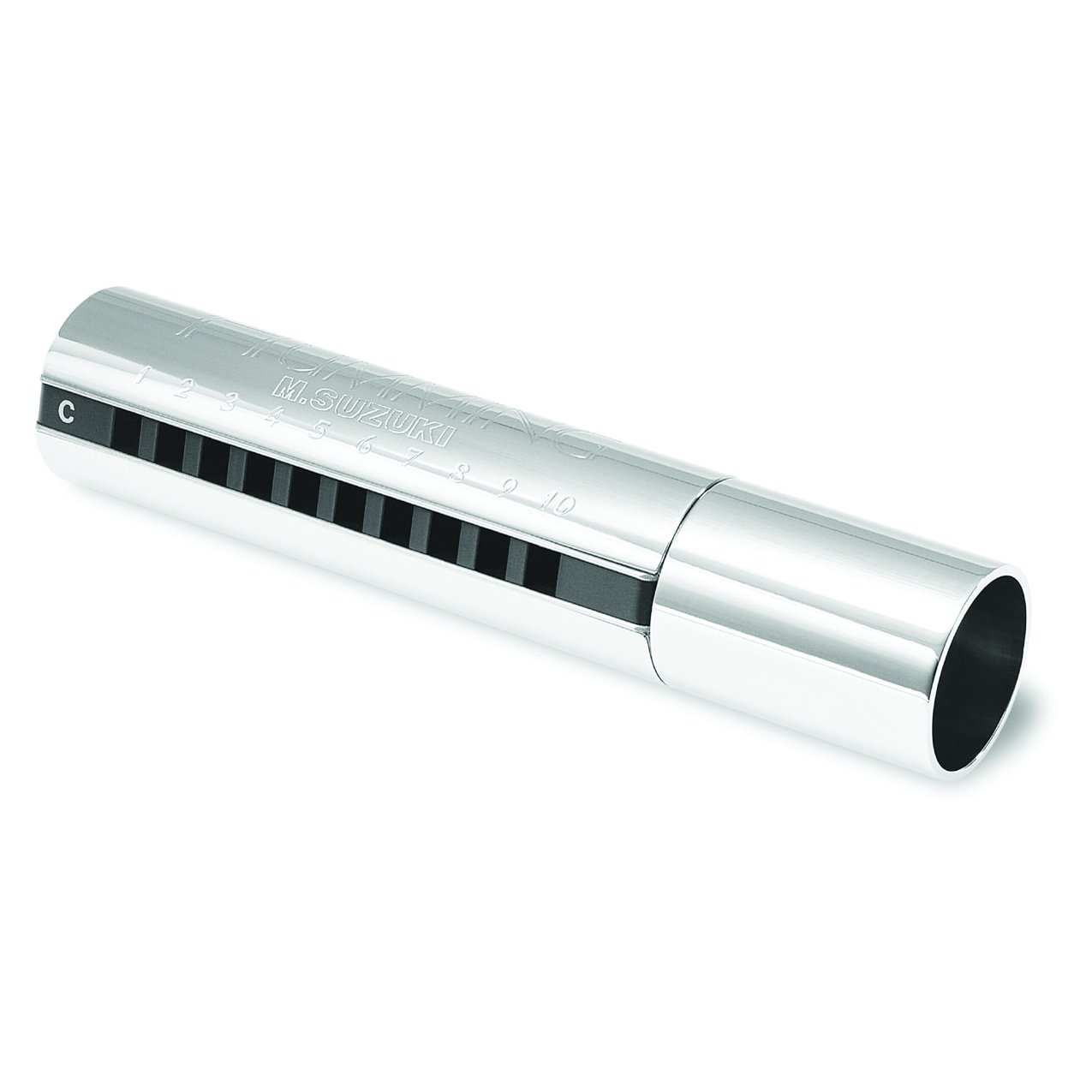 Professional Silver Harmonica (PH-20-C) - 10 Hole Diatonic Blues Harp for Beginners & Professionals - Perfect for Blues, Folk & Rock Music Performances
