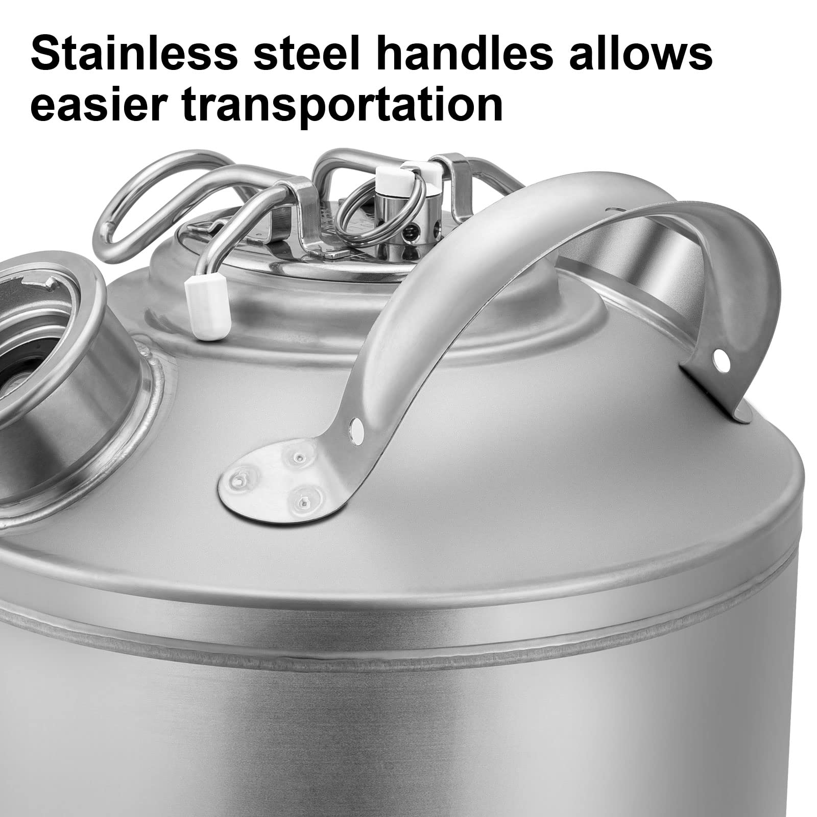 2.5 Gallon Cleaning Keg with Dual Head-Sankey D Ports & Rubber Base - Professional Beer Line Cleaning System for Homebrewers & Bars (Ideal for Draft Beer Maintenance & Brewery Equipment Sanitizing)