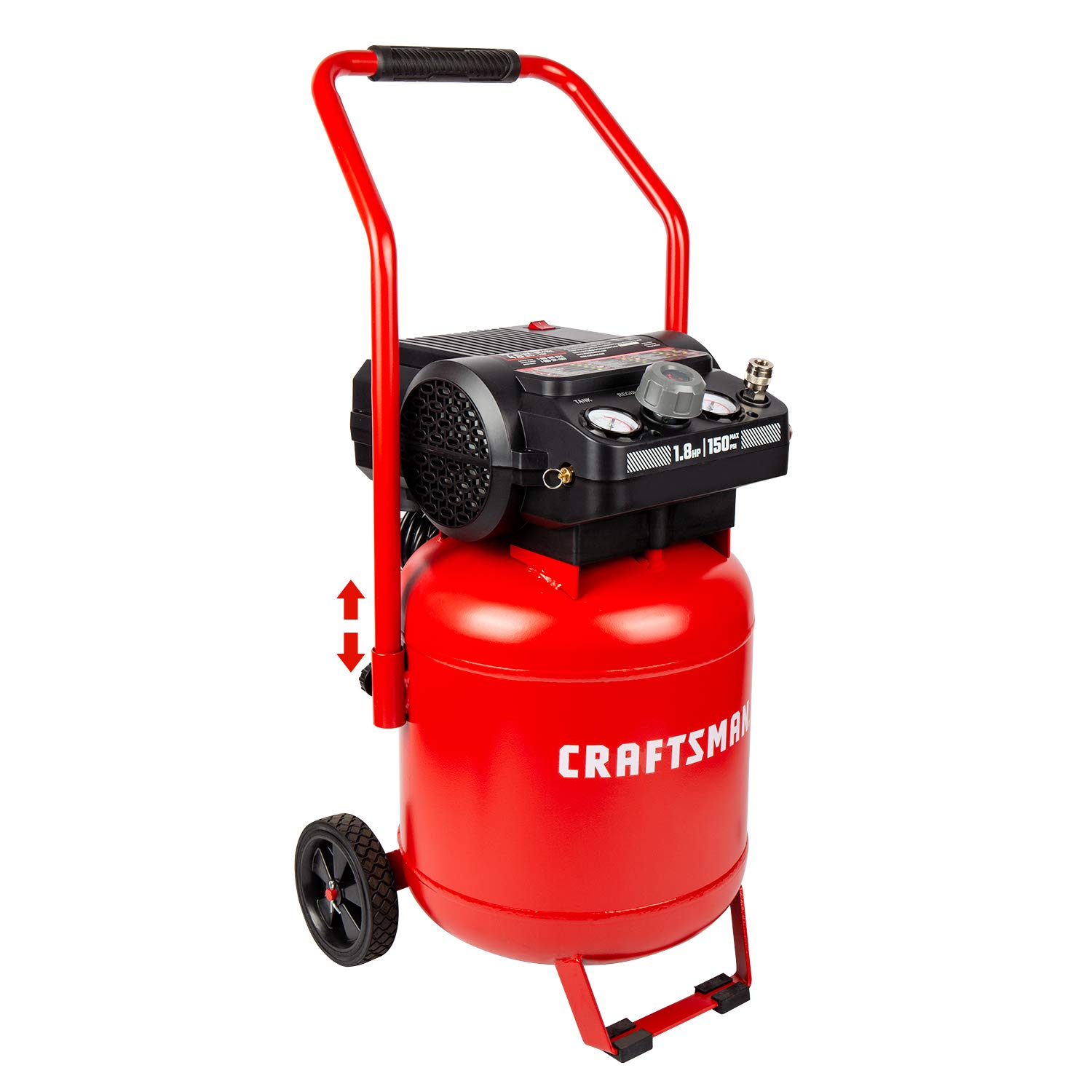 Craftsman 10 Gallon 1.8 HP Oil-Free Air Compressor - 150 PSI Max, Vertical Portable Air Tool for Home Garage & Workshop (Model CMXECXA0331042) - Perfect for Inflating Tires, Powering Nail Guns & Airbrushing