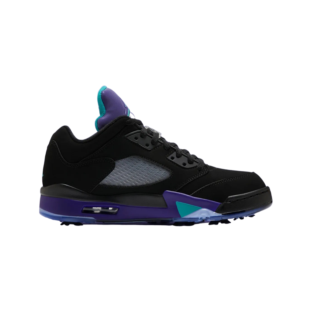 Air Jordan 5 Retro Golf Shoes - Black Ice Emerald Colorway - Men's Basketball Sneakers for Golf & Casual Wear - Perfect for Golf Courses & Street Style Fashion