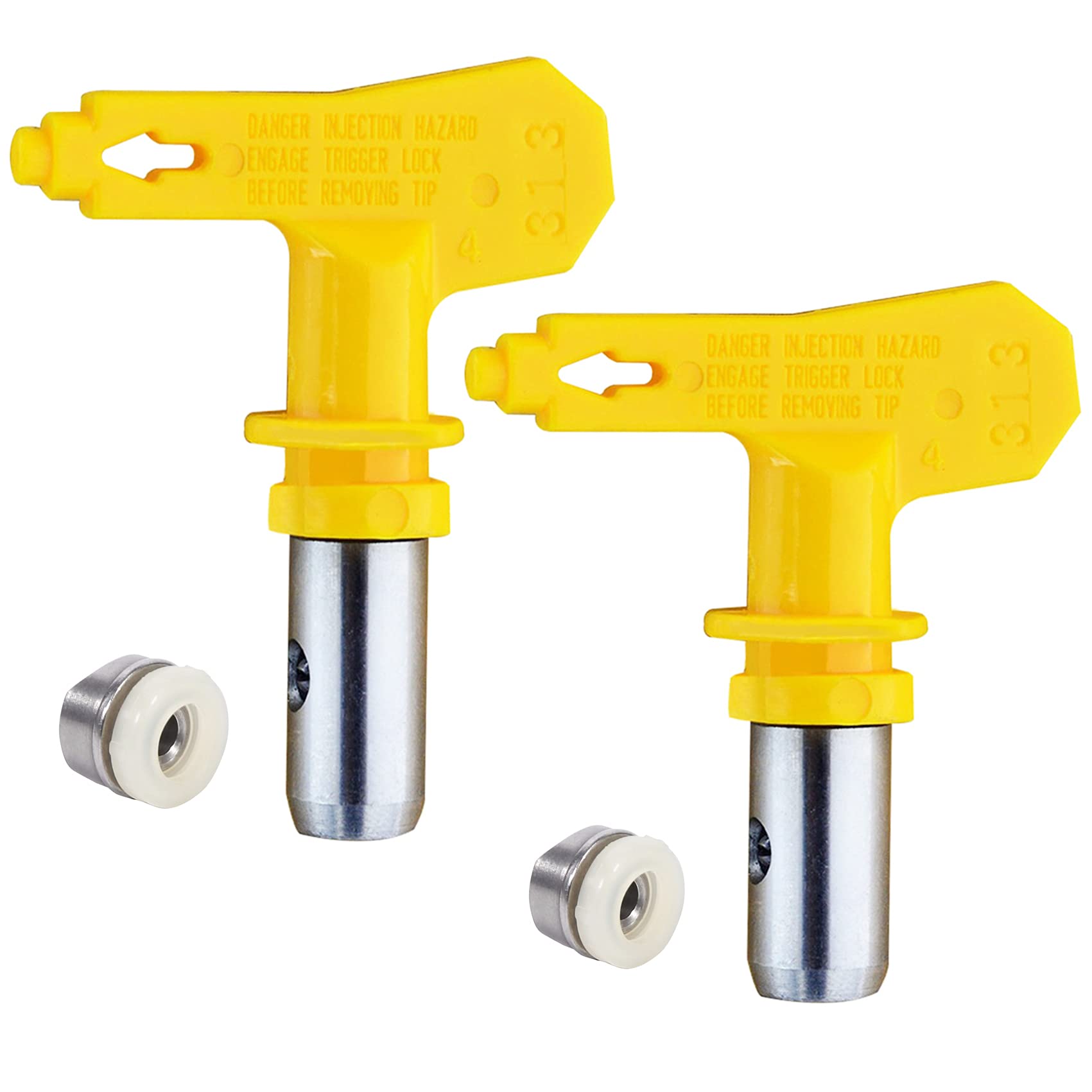Jewboer 2 Pack Reversible Spray Tip Nozzle for Airless Paint Spray Guns - 213 Size - Perfect for Home Painting, Furniture Refinishing & DIY Projects