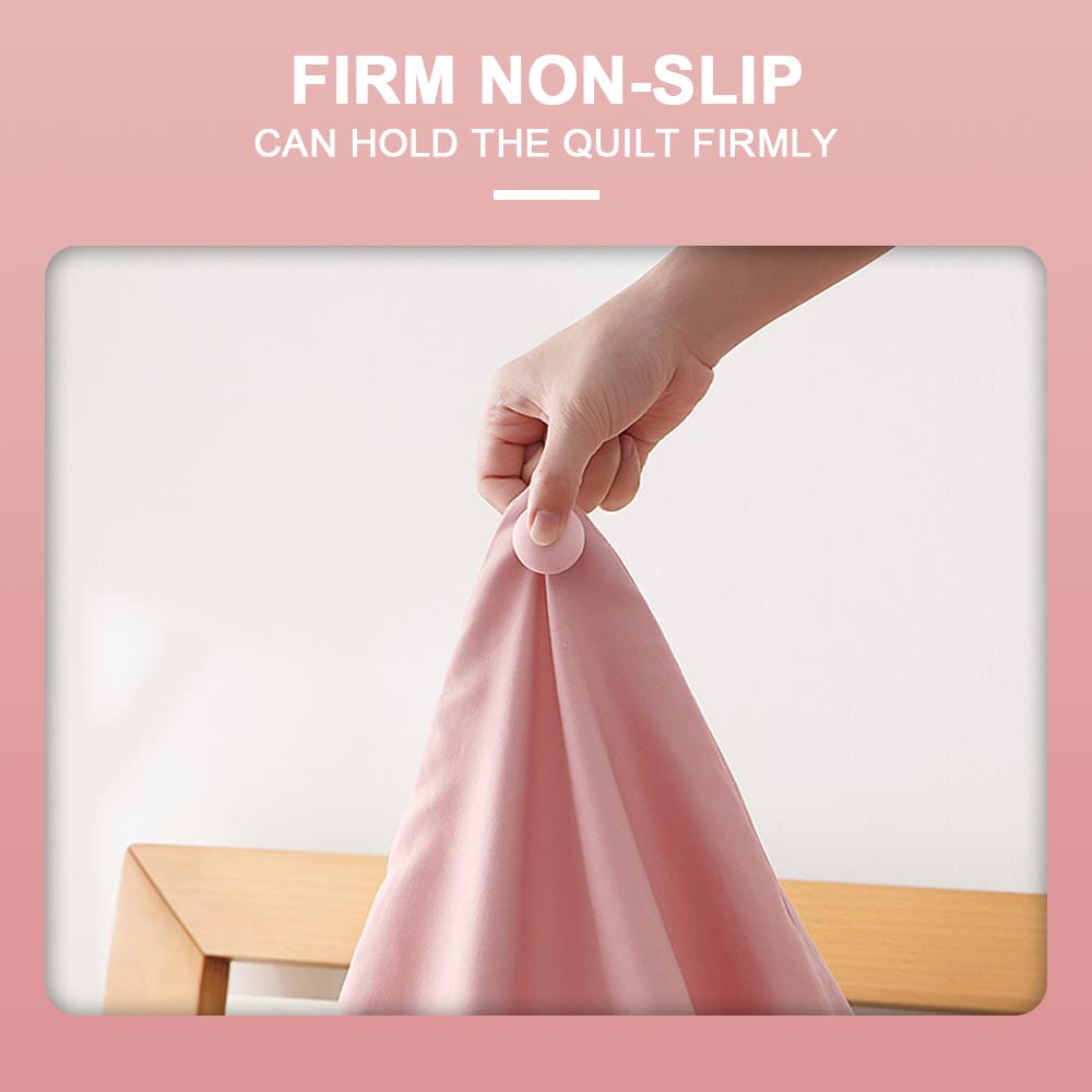 16-Piece Duvet Clips Set - Non-Slip Quilt Fixing Clips with Buttons for Duvet Cover | Pink Mushroom-Shaped Holders | Perfect for Bedroom, Hotel & Airbnb Use