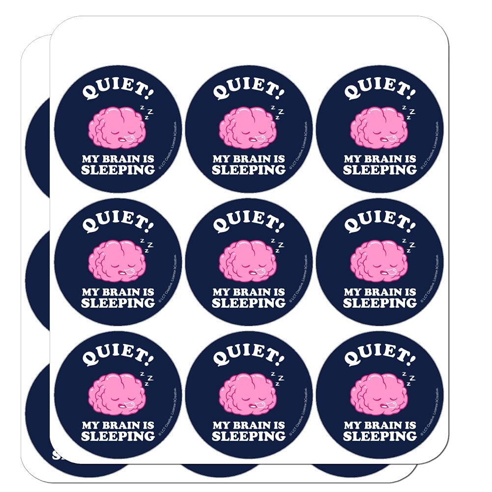 Funny Humor Stickers - 'Quiet My Brain is Sleeping' Planner & Scrapbooking Decals for Journals, Calendars, DIY Crafts | Perfect for Bullet Journals, Gift Wrapping, and School Supplies