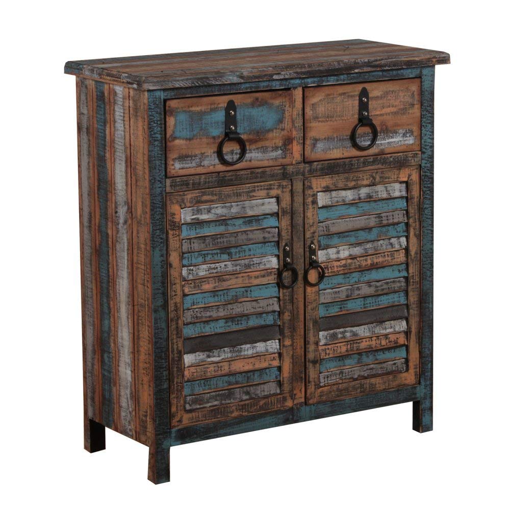 Powell Furniture Calypso Console Table with 2 Drawers and 2 Doors - Modern Entryway, Living Room, or Hallway Storage Solution