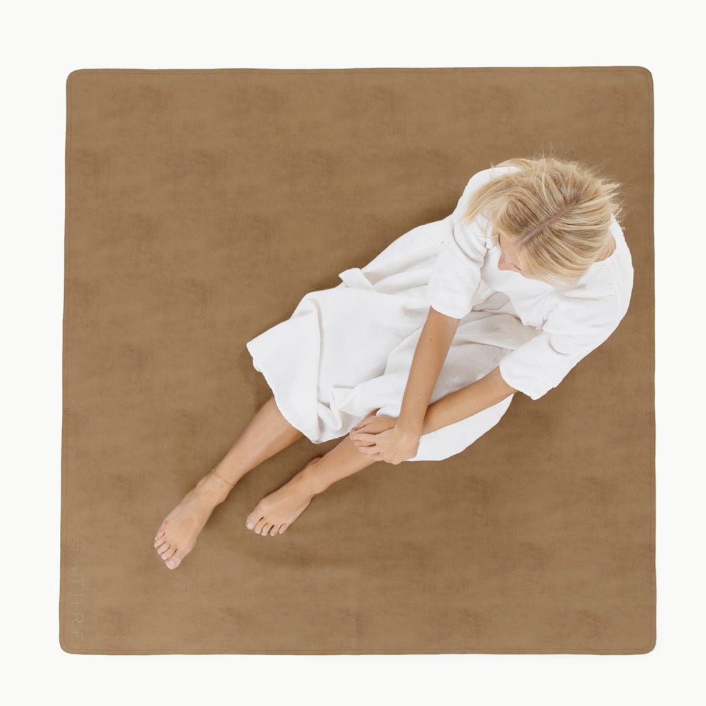 Gathre Midi Mat in Tannin - Waterproof & Stylish Picnic Blanket for Outdoor Gatherings, Beach, Park, and Camping