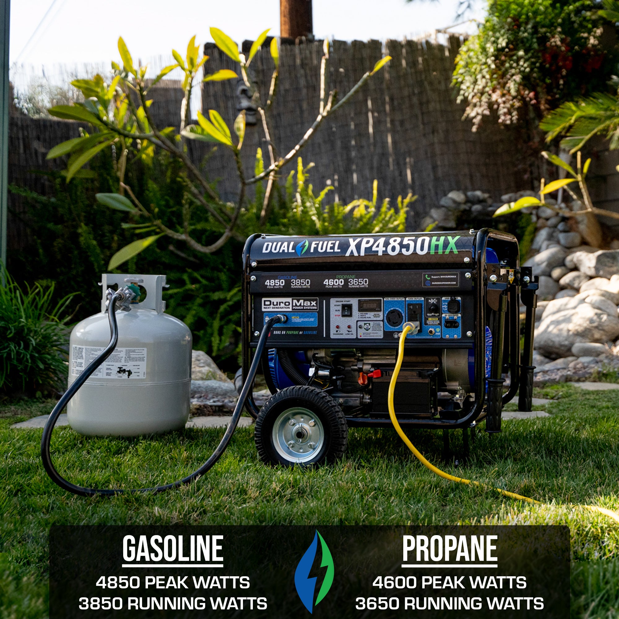 DuroMax XP4850HX 3850W/4850W Dual Fuel Portable Generator with CO Alert & Electric Start - Perfect for Home Backup Power, Camping, and Emergency Use