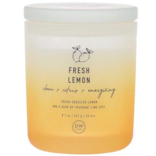 DW Home Fresh Lemon Scented Candle - 100% Natural Soy Wax, Long-Lasting Fragrance for Home, Office & Relaxation | Perfect for Aromatherapy, Stress Relief & Creating Cozy Atmosphere