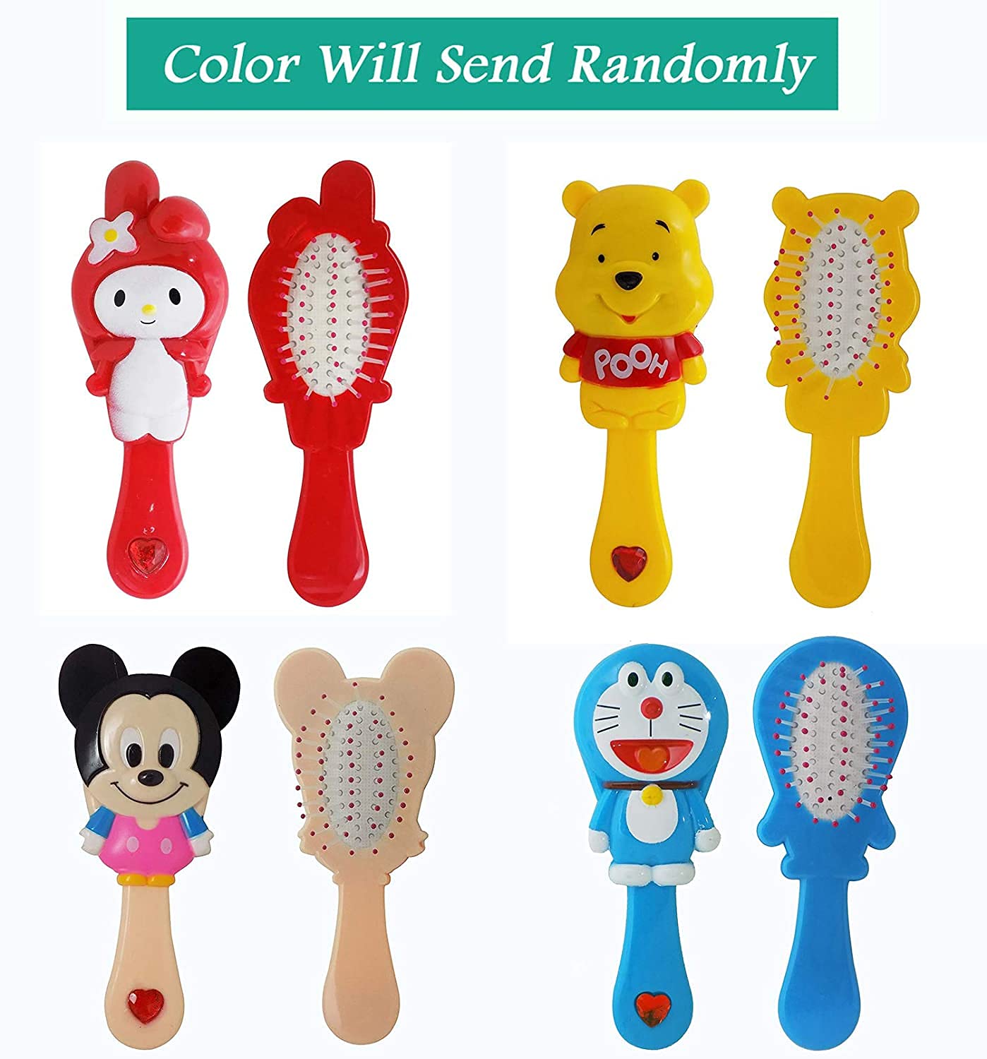Wizme Baby Hair Brush with Soft Bristles - Gentle Hair Accessory for Newborns & Toddlers - Perfect for Travel, Home & Daily Use - Random Pack of 1 (Great for Grooming, Styling & Soothing Baby's Scalp)