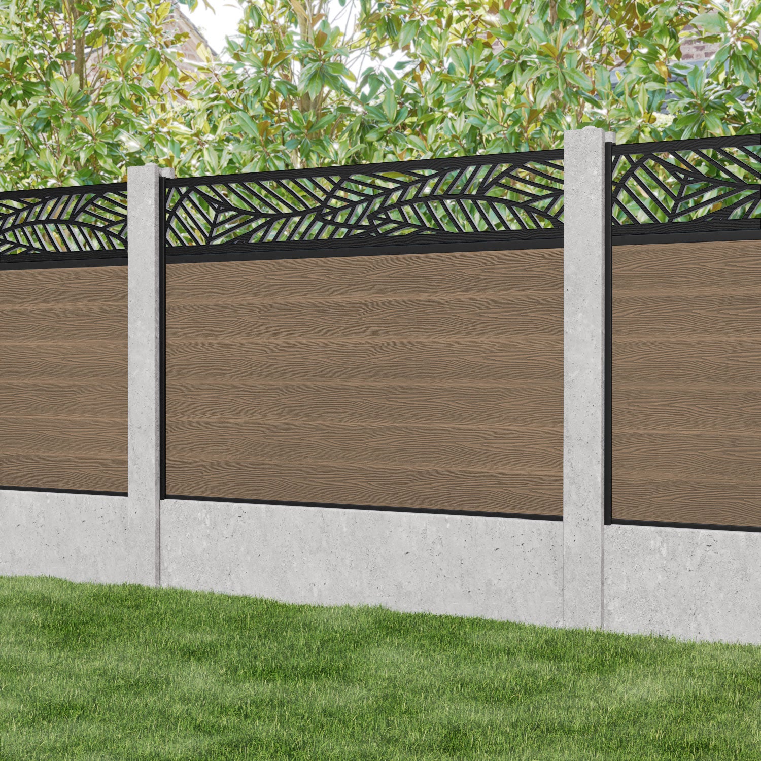 Premium Teak Wood Habitat Fence Panel - Classic Style for Concrete Posts | Durable Outdoor Privacy Screen for Gardens, Patios & Backyards