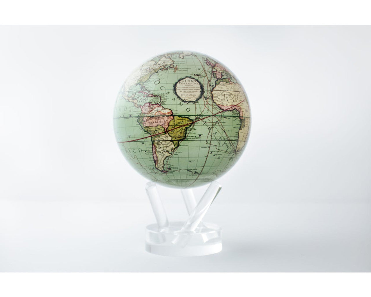 Antique Green Mova Globe - Rotating Floating Globe for Home & Office Decor, Educational Gift, and Unique Collectible