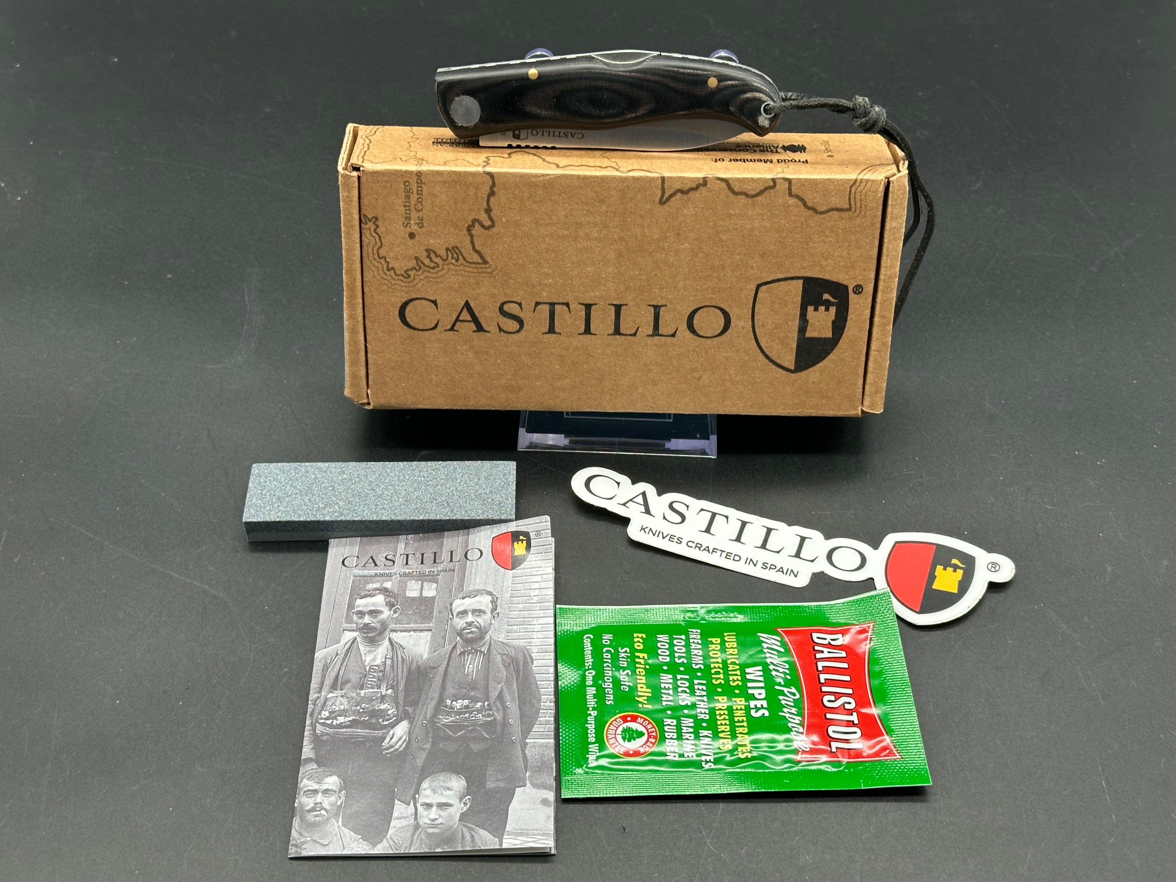 Castillo Muralla Folding Pocket Knife - Twilight Blue Micarta Handle, EDC Tactical Knife for Camping, Hiking & Outdoor Survival