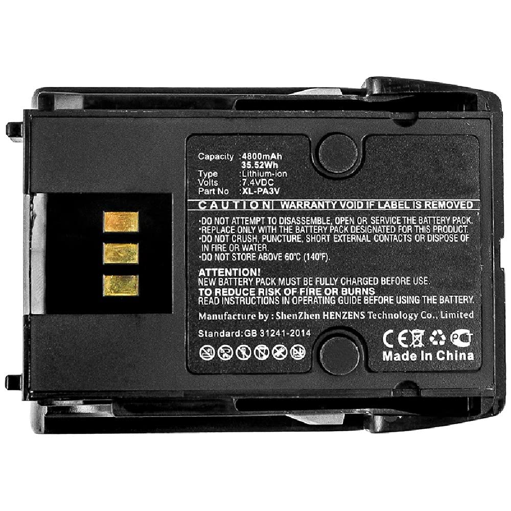 Synergy Digital 2-Way Radio Batteries - 4800mAh Li-ion 7.4V Replacement for Harris XL-PA3V & 14035-4010-04 (2-Pack) | Perfect for Emergency Communication, Construction Sites & Outdoor Adventures