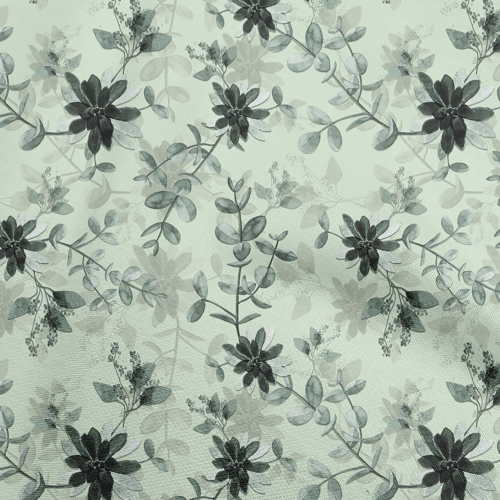 oneOone Cotton Cambric Mint Green Floral Printed Fabric by The Yard - 56 Inch Wide for DIY Clothing, Quilting & Home Decor Sewing Projects | Soft Breathable Material for Dresses, Curtains & Crafting